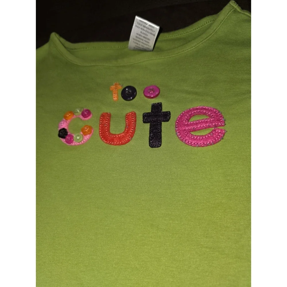 Gymboree all about buttons too cute top size 7 green